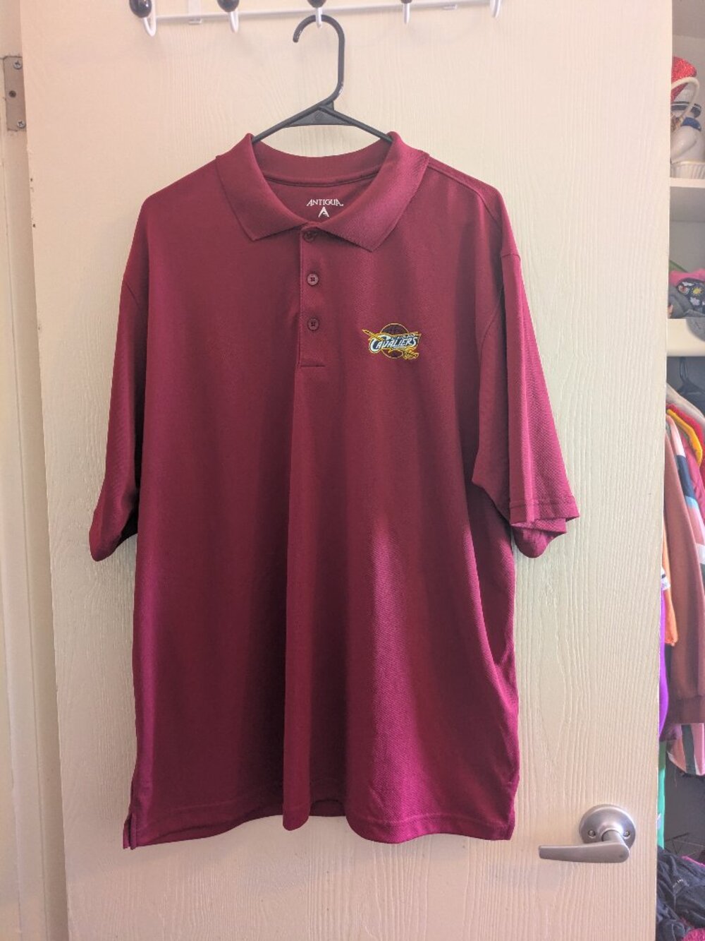 Cleveland Cavaliers Antigua Red Logo Polo Golf NBA Shirt Mens Size XL